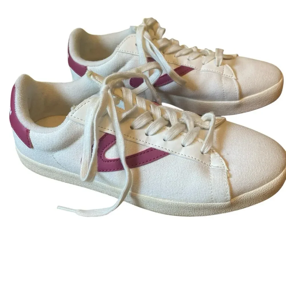 Tretorn Blucher Canvas Eco Ortholite sneaker, white/magenta, $80, Retro Look 8M - Picture 11 of 14